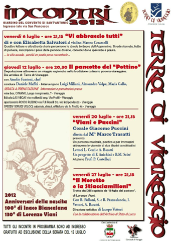 Terra di Viareggio: incontri estivi 2012