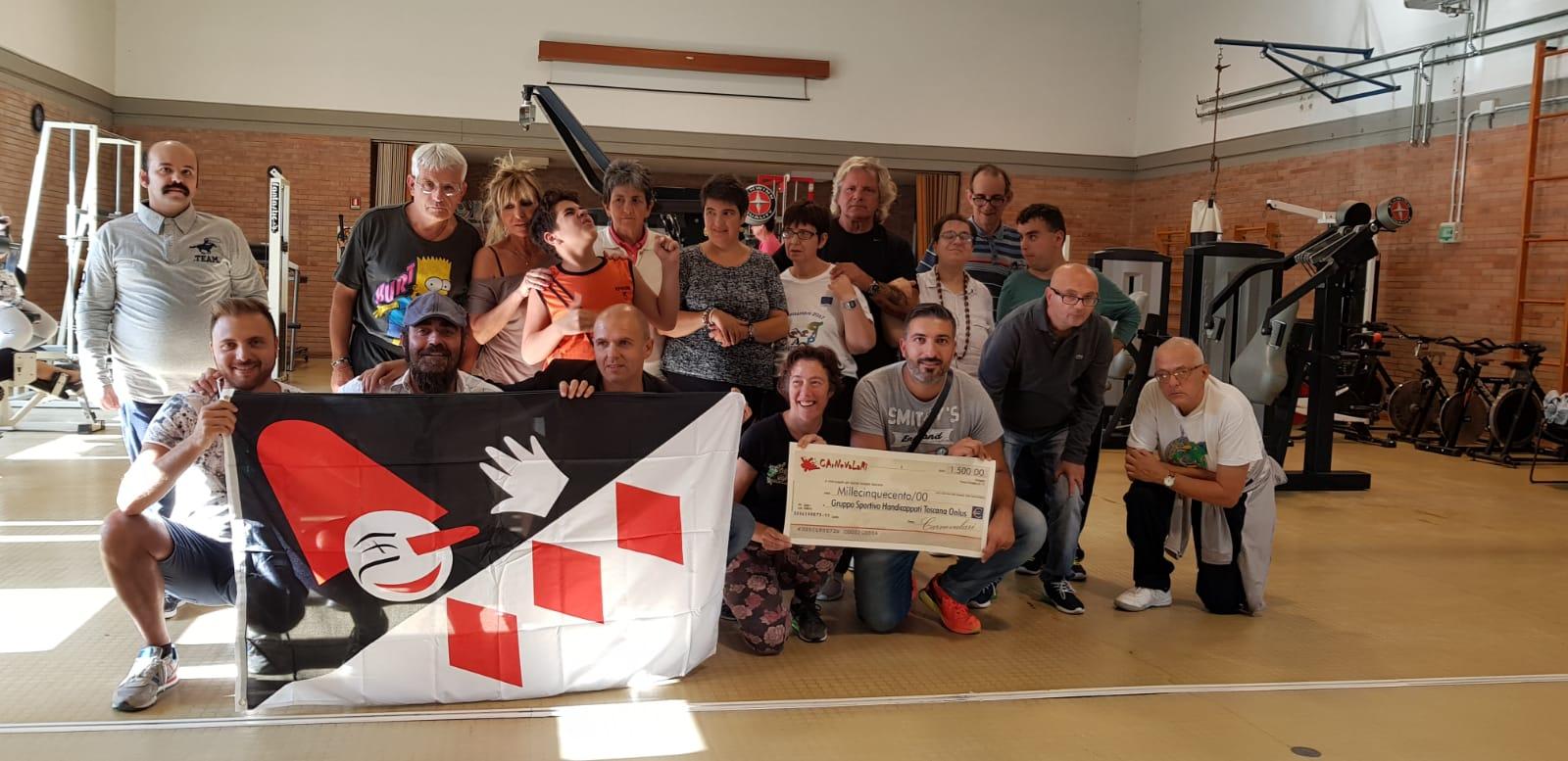 Donati 1500 euro al Gruppo Sportivo Handicappati Toscana Onlus